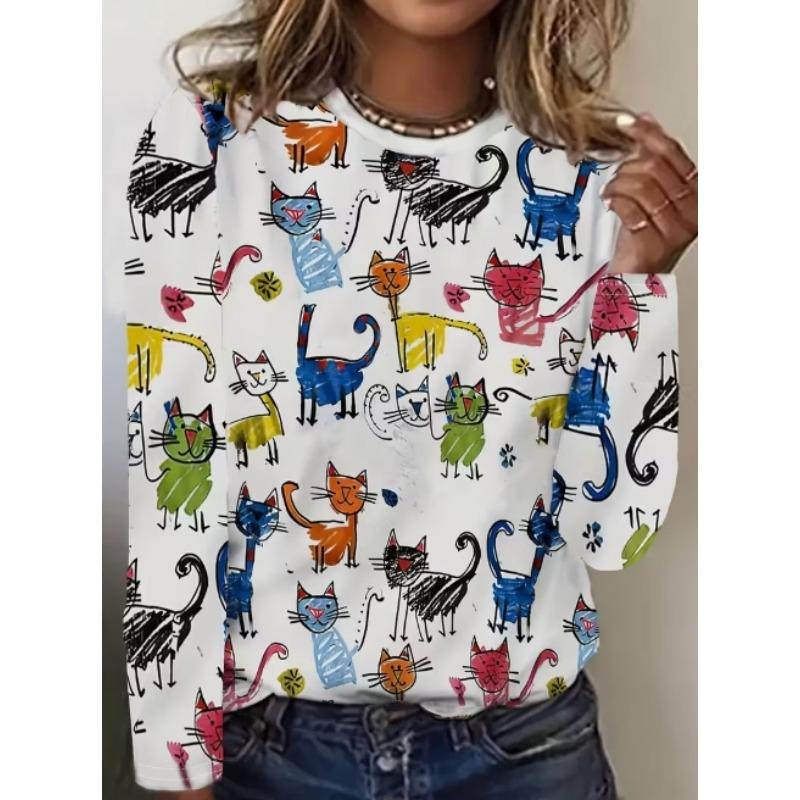 

Женская футболка с графическим принтом животного стрекозы, элегантные модные футболки с длинным рукавом, футболки с V-образным вырезом, обычные топы-пуловеры на осень XL