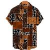 Summer Hawaiian Beach Casual Shirt 3D Pattern T-shirt Retro Short Sleeve Vacation Outdoor Men's and Women's Shirt