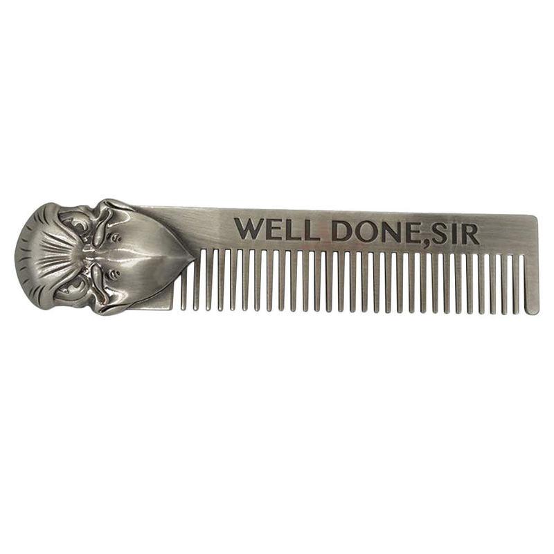 Premium Stainless Steel Beard Comb Fine Tooth Scalp Grooming Tool for Dandruff Removal Portable Men Hair Styling