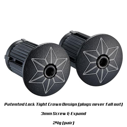 Supacaz Cycling Handlebar Tape - Super Sticky Kush - Black + Black Star Plugz