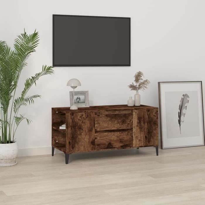 VidaXL TV Stand Smoked Oak 102x44.5x50 Cm Engineered Wood 819609