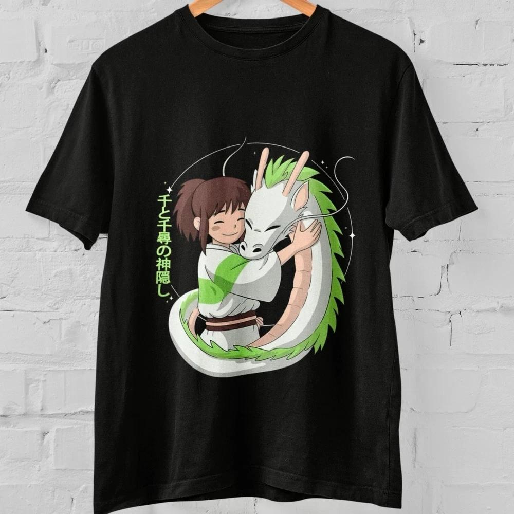 Spirited Away Chihiro Haku Graphic Tee Cute Anime Japanese Style Unisex T Shirt S