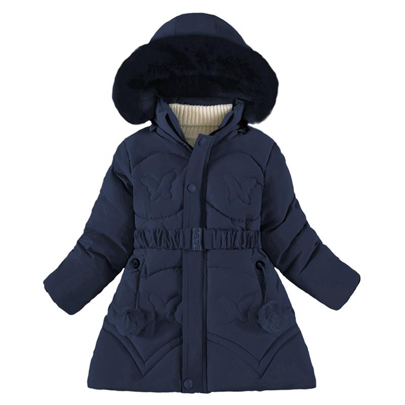 

Детское пальто с капюшоном для девочек 6-12 лет, зимняя теплая куртка 140