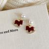 Red Zircon Horse Earrings Wing Rocking Horse Earrings Temperament Animal Earrings  New Year