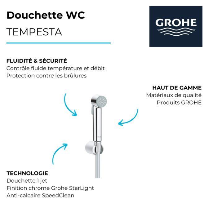 Set de Douche - GROHE - Tempesta-F Trigger Spray 30 27513001 - Chromé - Lisse - Economie d'eau