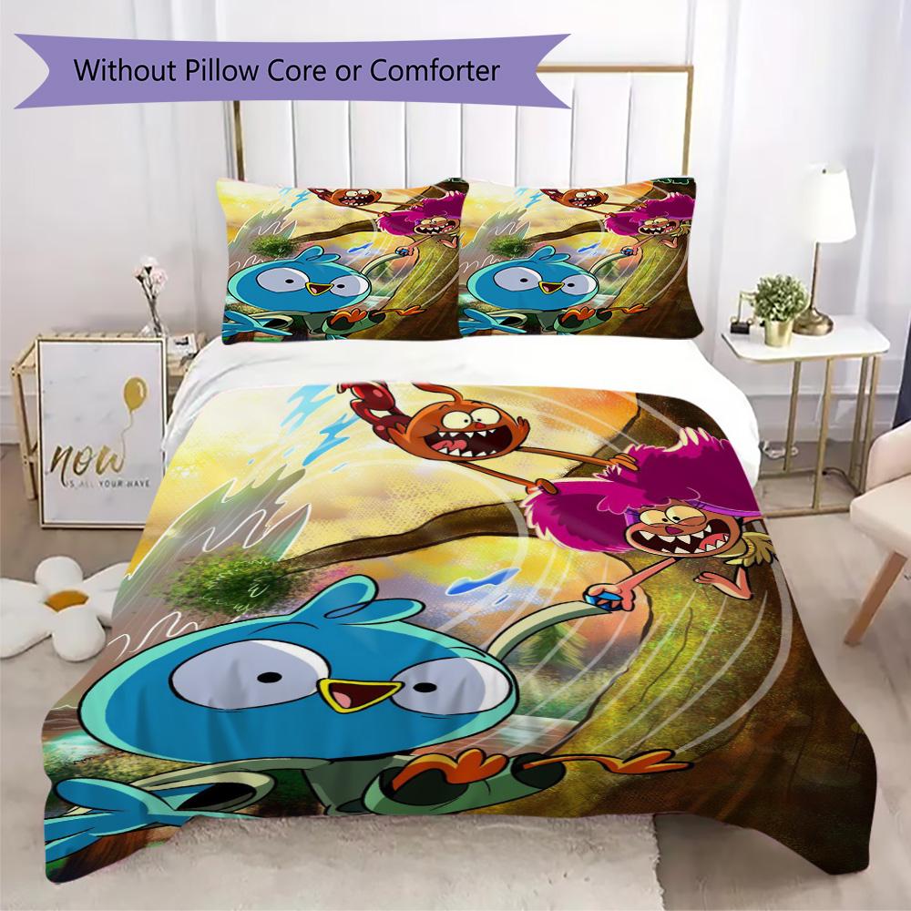 Anime Characters Pattern Bedding,Quilt Set Quilt Cover Pillowcase Home Birthday Gift (1*duvet cover+2*pillowcase,without core)XSJT0917288