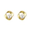 Premium matte temperament versatile Mobius ring pearl stud earrings 1011 new elegant simple exquisite earrings