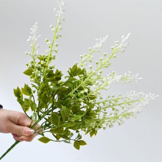Fleur Artificielle avec Feuilles Vertes Longue Tige Fleur Artificielle en Plastique Résistante aux UV Maison Bureau Fête Intérieur Extérieur Plantes Artificielles Décor