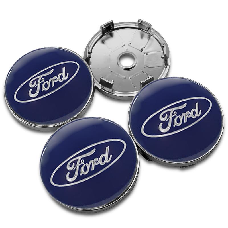 AJJ1 4Pcs 56mm+60mm Car Wheel Center Hub Caps Stickers Auto Rim Cover For Ford ST-line Focus 2 3 Mondeo Ecosport Kuga Mk4 Fiesta Mk3
