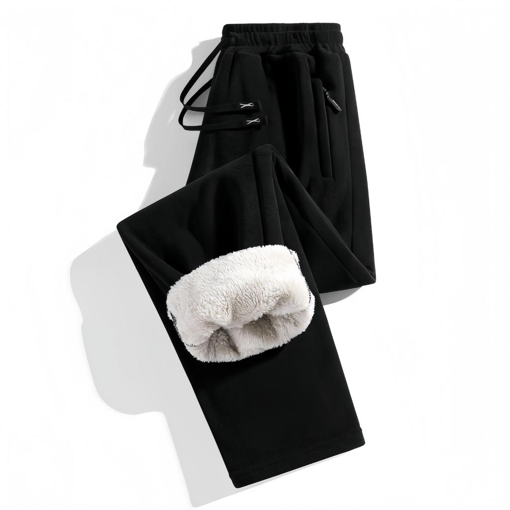Winter & Autumn Fleece Zipper Pants: Plus Size, Thickened Velvet, Loose Sport Style for Couples