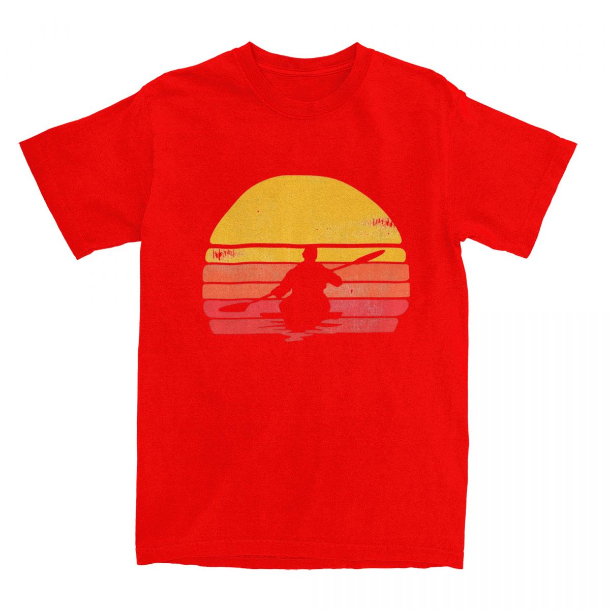 Unisex Women Kayaking Sunset T Shirts Apparel Sea Kayak  Cotton Tshirt Clothes Amazing Tee Shirt All Seasons S