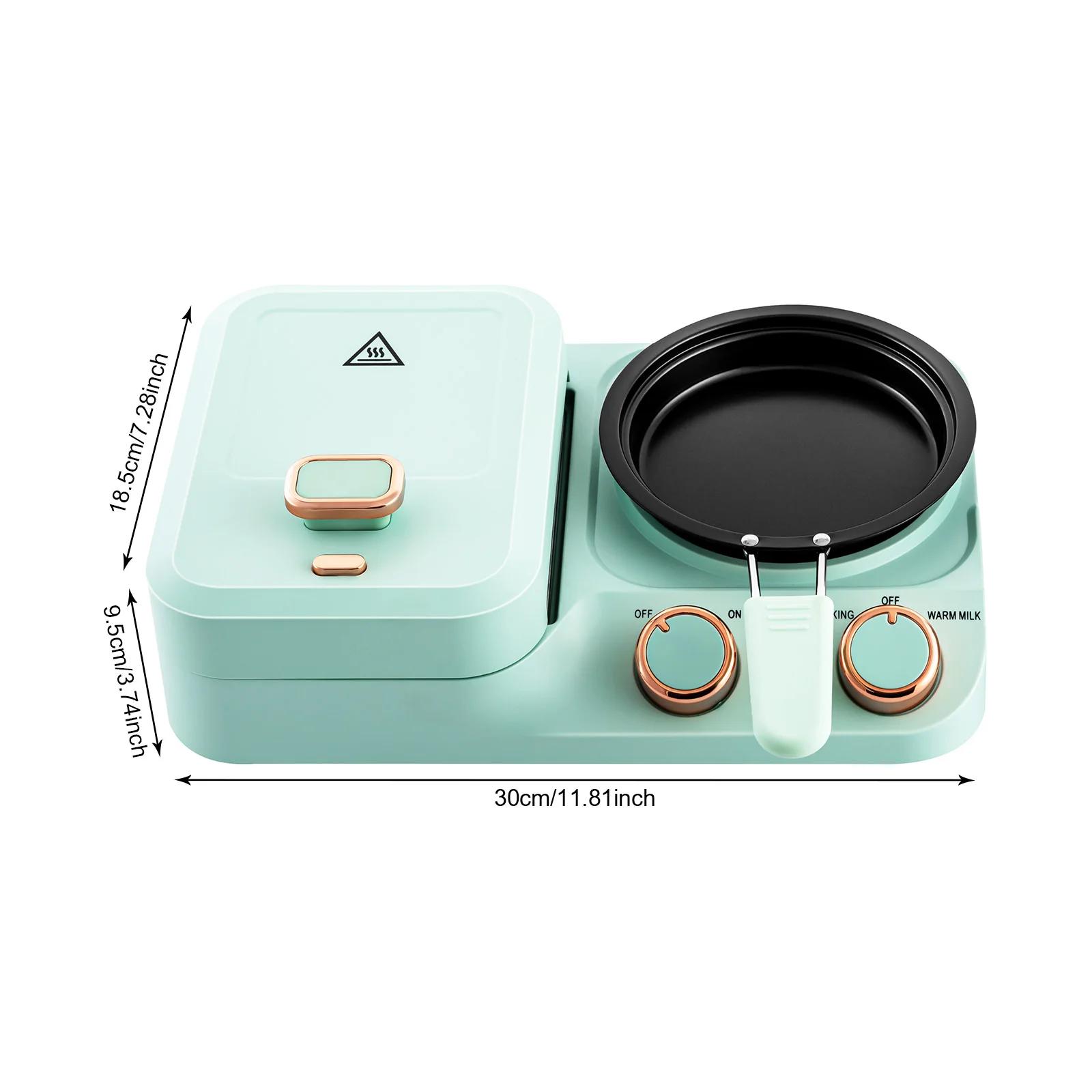 

Электрическая станция для завтрака 3 в 1, 110 В Мини-тостер для хлеба, Многофункциональная станция для завтрака со сковородой, для приготовления лапши зелёный