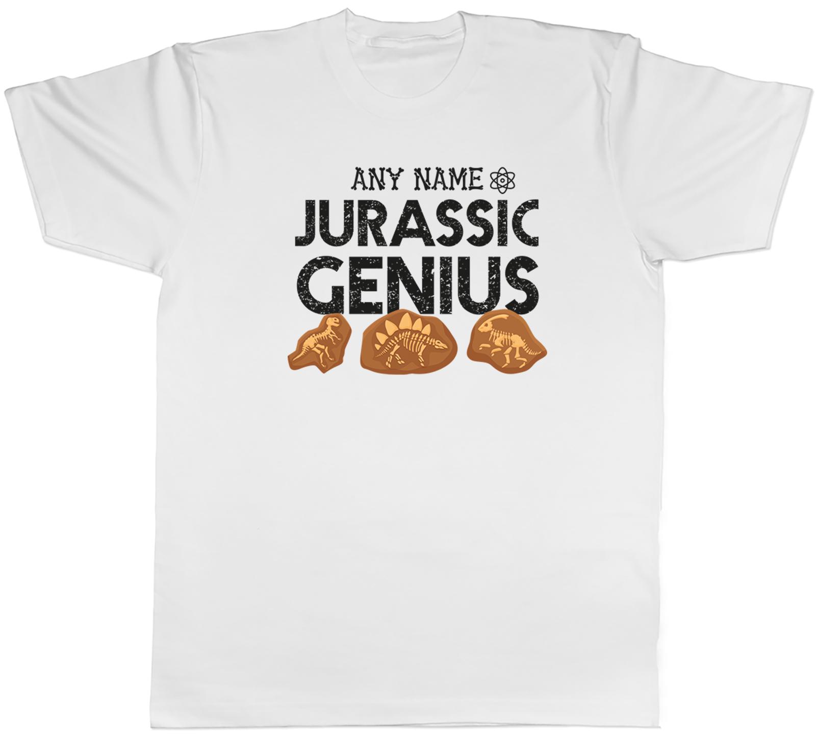 Personalised Any Name Jurassic Genius Dinosaurs Mens T-Shirt Tee Gift Top L