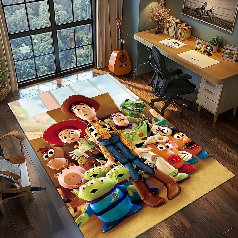 

Cute Toy Story Alien Pizza Planet Lotso Bear Rug Carpet Large Area Rug Non Slip Washable Floor Mat Gamer Room Bedroom Home Decor 60x90cm