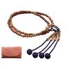 [Kyobutsuzan Hayashi] Prayer Beads Shingon Sect 6.0 Inch Sandalwood (For Women) Formal, Complete Set with Pouch SW-030 Kyoto Brown