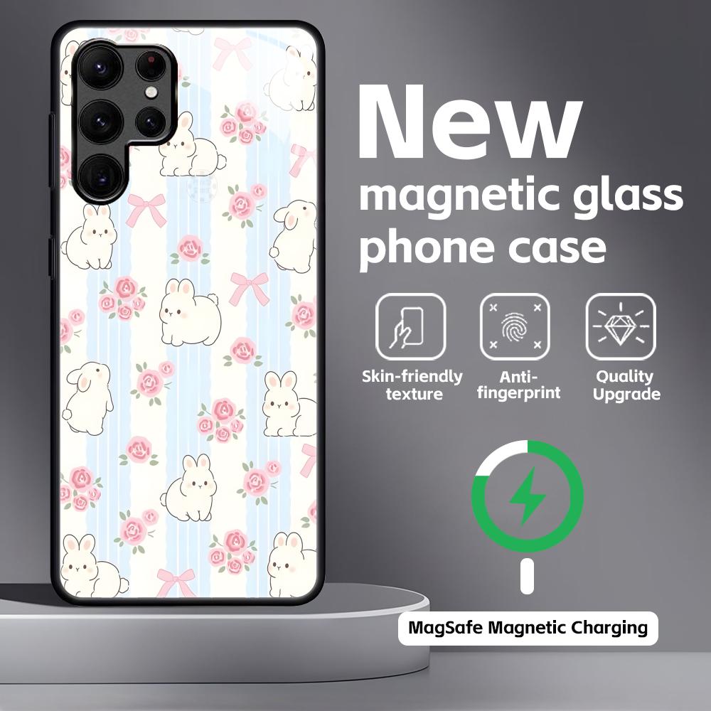Easter Phone Case For Samsung S26 S25 S24 S23 S22 S21 Plus Ultra Note20 Glass Magnetic Case
