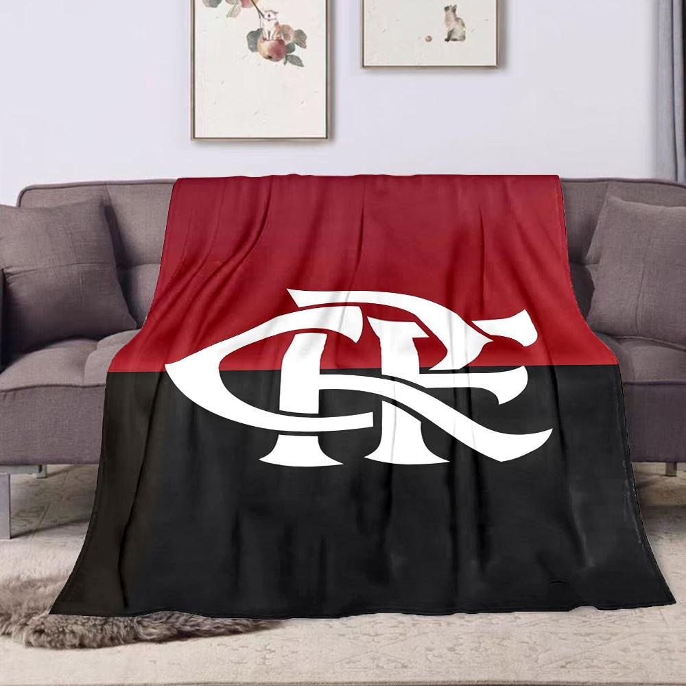 Red and Black Design with CRF Logo Patterned Flannel Blanket Perfect for the Bedroom Living Room, Sofa, or a Little Nap