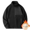 Taschen Einfarbig Reißverschluss Herrenbekleidung Strickjacke Langarm Mäntel Lässig Mode Fleecegefüttert und Verdickt Winter Hoodies Rollkragen Tops