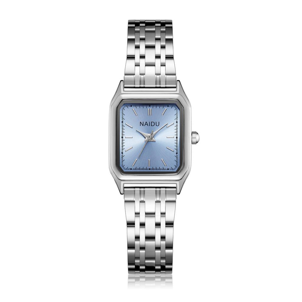 Compact Square Steel Band Quartz Watch Stainless Steel Band Fashionable Girls Watch Forest Square Watch