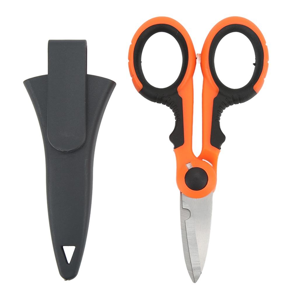 Stainless Steel Fishing Line Scissors Serrated Edge Anti Slip Handle Fishing Line Cutter Multi-Purpose Mini Fishing Scissors
