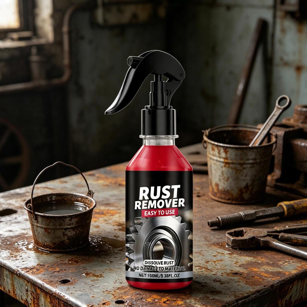 Rust Remover for Car Heavy Duty Coating Polishing Cleaner 100ml Car Paint Iron Removal Spray for Stain Yellowing Automotive Tire