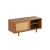Rattan Low Living Room Furniture - Combination of a Rattan Chest of Drawers and a Shoe Cabinet, Walnut Color