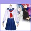Elegantes Nacht Sakura Rokumi Cosplay Kostüm in Blau Mit Zubehör Für Gaming-Fans