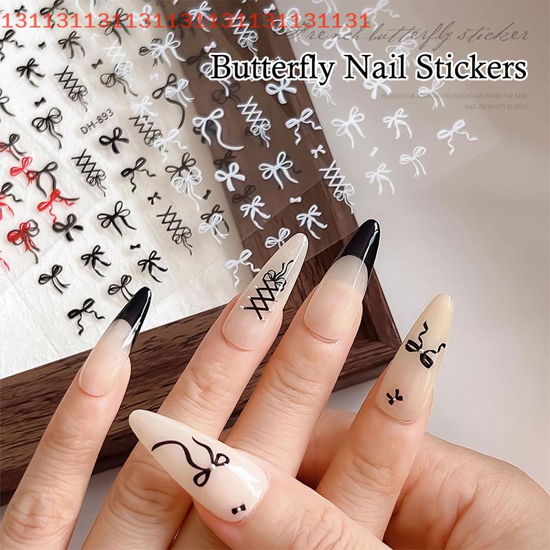 1 Blatt Kawaii Schleife Selbstklebende Nail Art Aufkleber DIY Maniküre Dekor Schleifensticker Schleife&Band Nagelsticker
