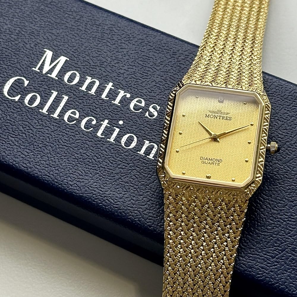 Uhr Quadratisch Gold Diamant Armband [Montress] Herren MS-69123-G []