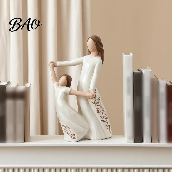 Heartwarming Family Keepsake Gifts for Mom from Daughter, Hand Painted Resin Mother Daughter Statue Figurine, Sentimental Mother's Day Healing