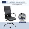 Office Chair Ergonomic Desk Chair with Armrest, Height Adjustable Swivel Chair with Rocking Function, Faux Leather, Padded Computer Chair, Black