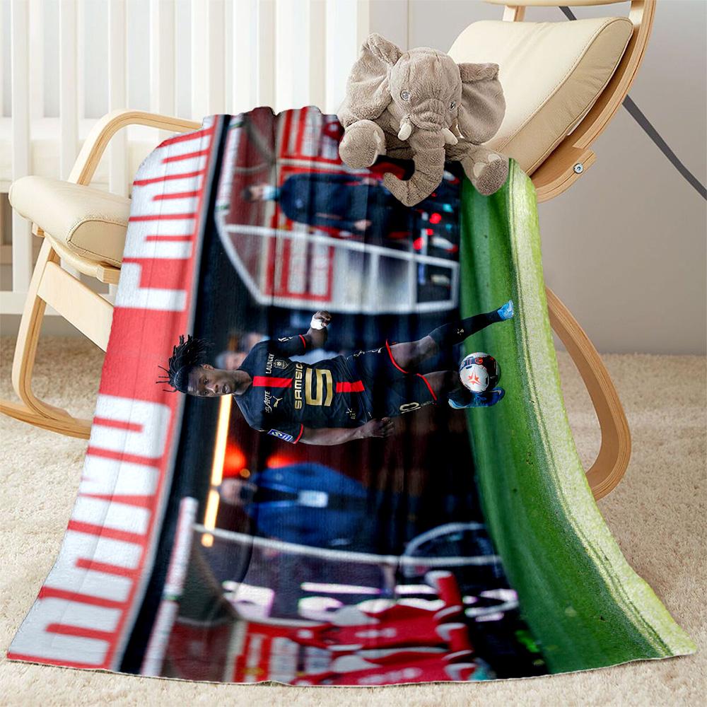 Football Player Action Blanket Soft Warm Cozy Suitable for Chair Office Picnics Four Seasons Universal Warmthful Decor Gifts For Family Or Friends