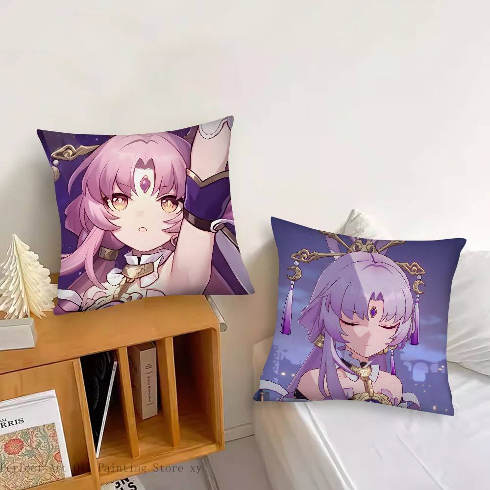 1pc Cartoon Anime Game Honkai Star Rail Fu Xuan Pillow Case Fashion Square Pillowcase Bedroom Sofa Room Ins Decoration Leisure