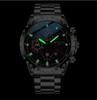 Stylish Analog Watch with Waterproof Calendar and Stainless Steel Black Band and Black Dial Men's Strap,