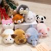 Cute Desktop Animal Plush Toys Cartoon Panda Elephant Penguin Piggy Capybara Doll Soft Cozy Lying Prone Pets Office Companion