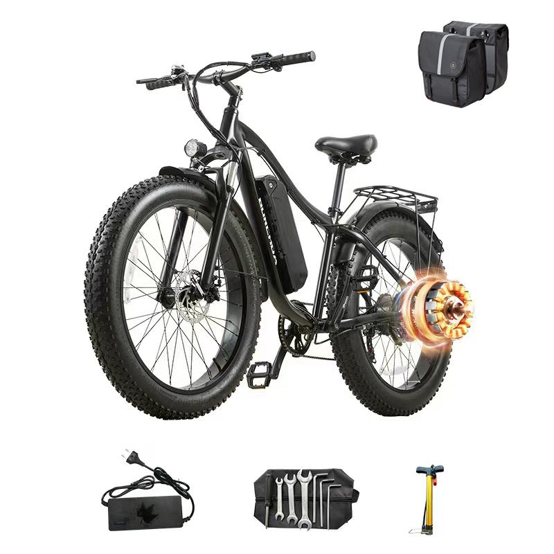 BURCHDA RX02 1500W 80km Electric Mountain Bike 26" 48V 16Ah Lithium Battery Fat Tire Ebike For Adults