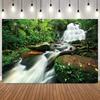 Forest Waterfall Scene Photograph Background Mossy Stream Tropical Rainforest Falls Home Decor Shower Portrait Shooting Backdrop1