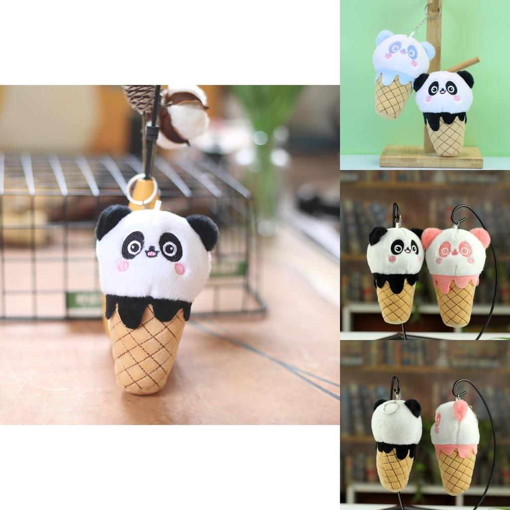 Cute And Adorable Cone Panda Keychain Plush Toy Bag Pendant
