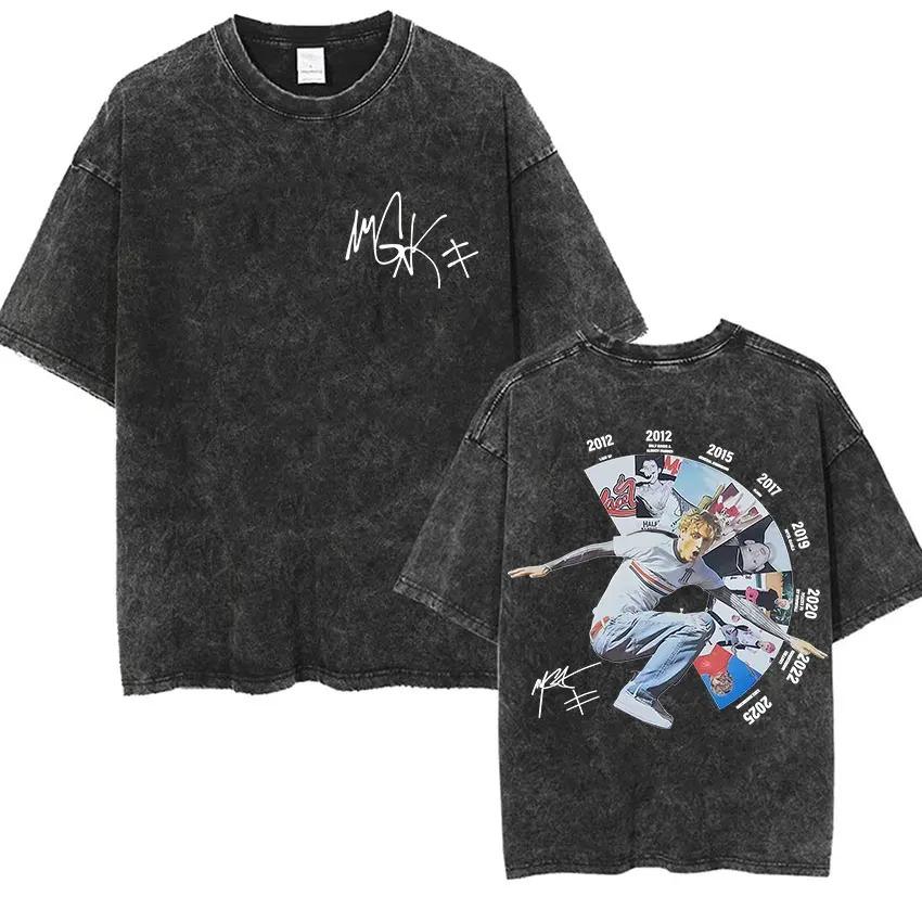 

Hot Machine Gun Kelly MGK Album Poster Print Retro Washed Tshirt Unisex Women Loose Casual Oversize Top Cotton Solf Summer New Tee S