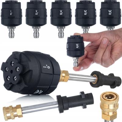 Duza 6-în-1 cu Adaptor Baionetă 1/4 pentru Karcher K2-K7 – 6 Moduri 0-65° | Filtru Încorporat | Cap de Aluminiu