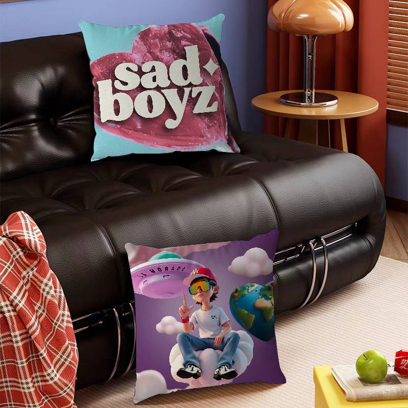 Sad Boyz Pillow Covers Cartoon Sofa Decorative Home Double-sided Printing Short Plush Cute Cushion Cover