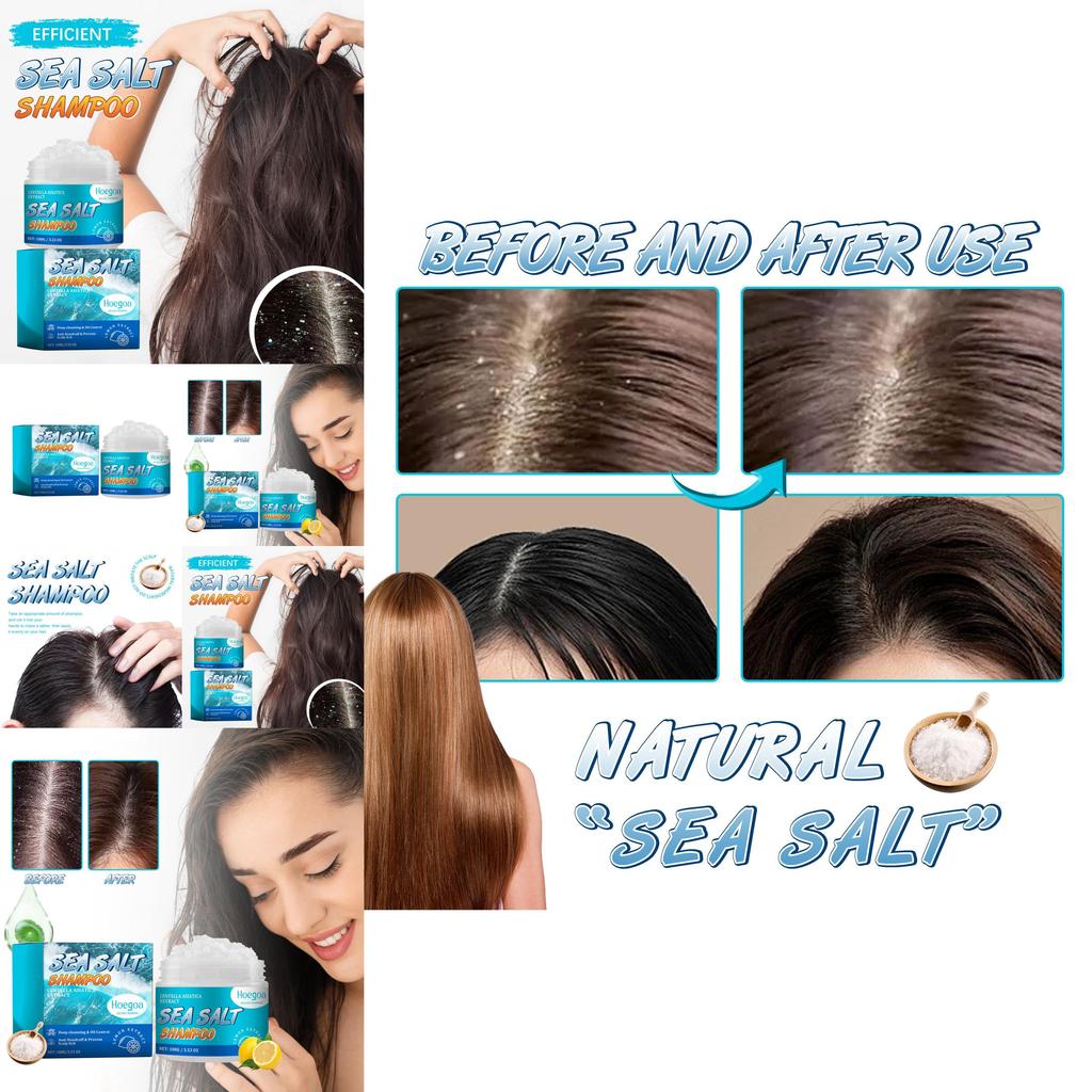 Hoegoa Sea Salt Anti Dandruff Shampoo Deep Cleansing Scalp Care For Itchy Hair 100g