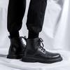 Martin Boots Men's British Style High-end Autumn and Winter Black Boots Medium Top Boys High-top Shoes 6002-R