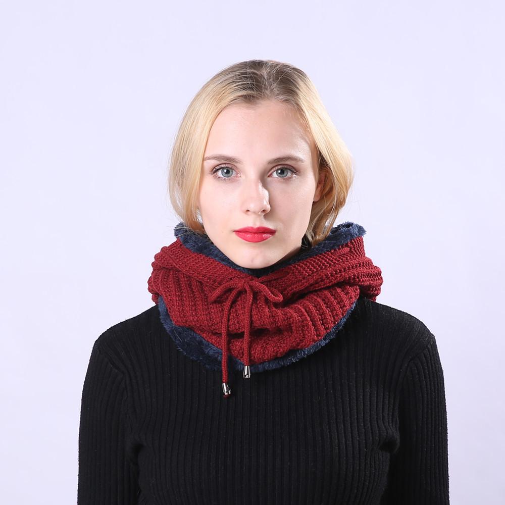 Women's Pullover Stripe One Piece Plush Thickened Riding Ear Protector Knitted Warm Hat
