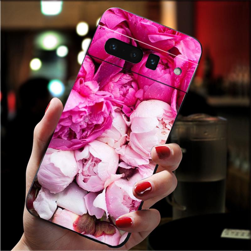 Phone Case For Google Pixel 10 9 Pro XL 9A 8 7 6 Pro Pixel 8A 7A 6A Pixel 8 7 6 5 Peony Flower