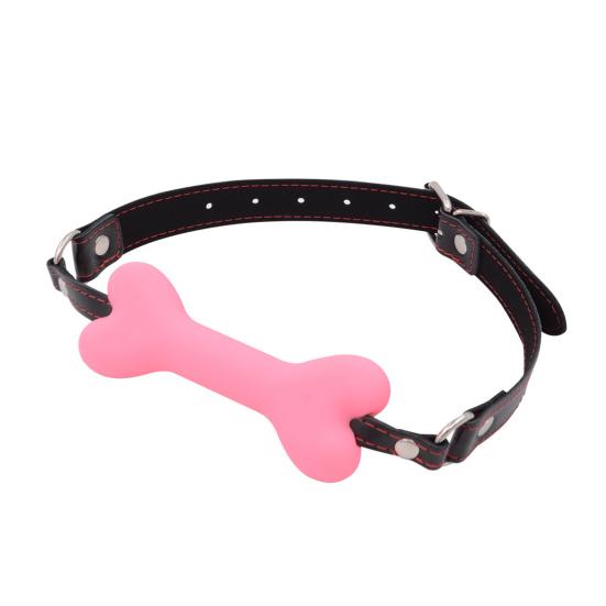Bone-Shaped Silicone Ball Gag Adjustable BDSM Mouth Restraint for Bondage Roleplay Soft Body-Safe Discreet Adult Toy for Couples' Play