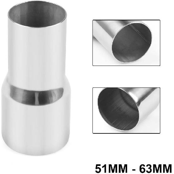 YSIL 2" OD To 2.5" OD Exhaust Pipe Adapter Connector Reducer 304 Stainless Steel 2PCS