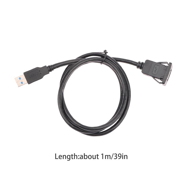 1Pc Usb 3.0 Panel Flush Mount Extension Cable With Buckle For Car Truck Boat Motorcycle Dashboard