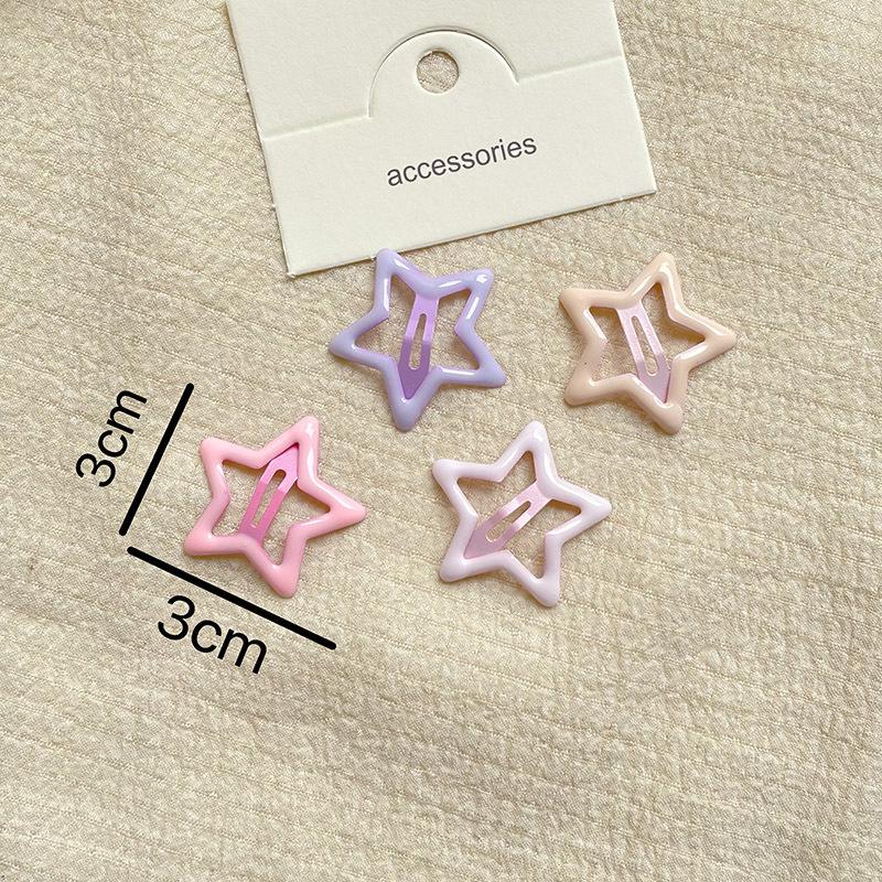 Cherry Blossom Pink Heart Star Bow Bear BB Hair Clips - Mini Flyaway Bangs Accessories