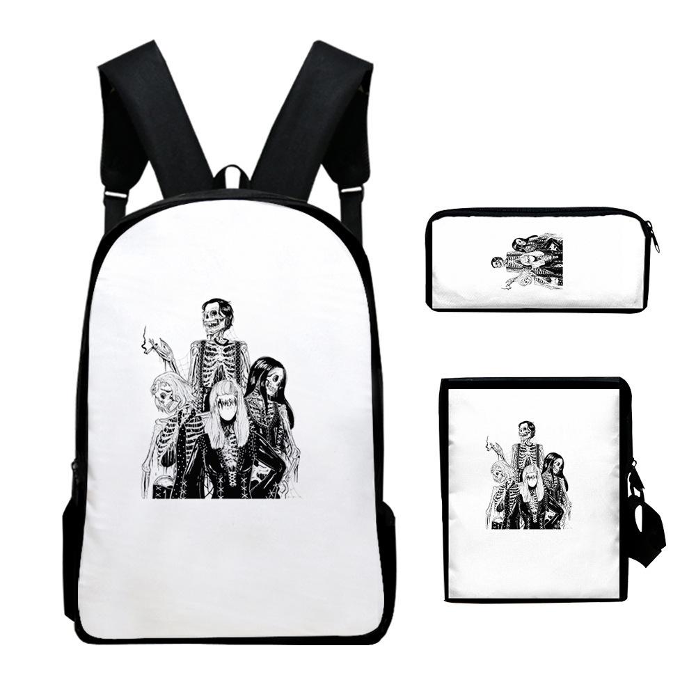 Classic Popular Peculiar Maneskin 3D Print 3pcs/Set pupil School Bags Laptop Daypack Backpack Inclined shoulder bag Pencil Case